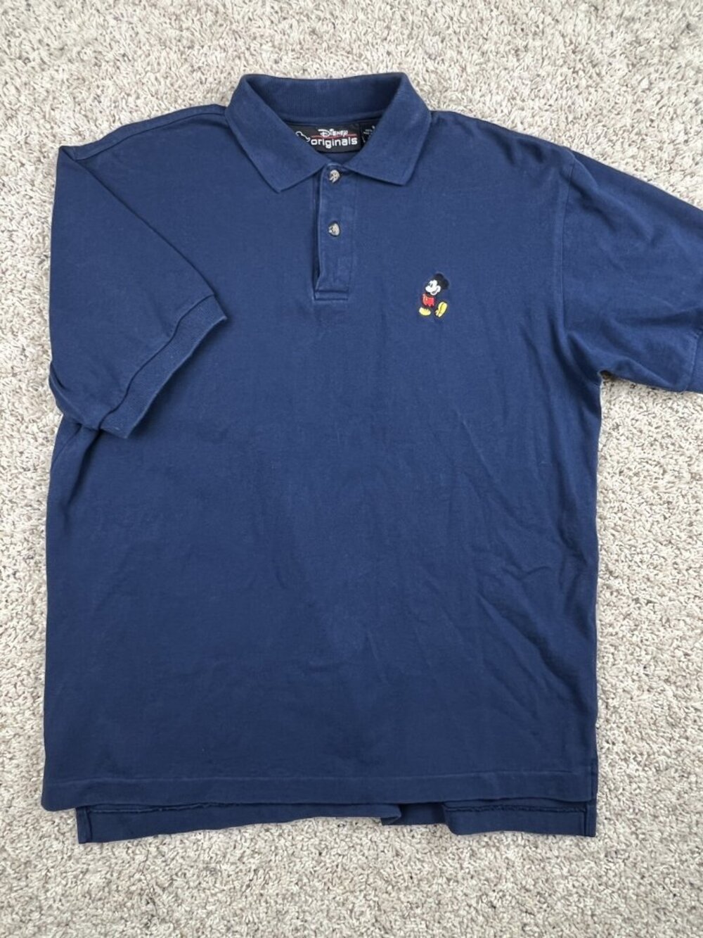 Disney Originals Mickey Mouse Mens Polo Shirt Small Blue Short Sleeve Casual